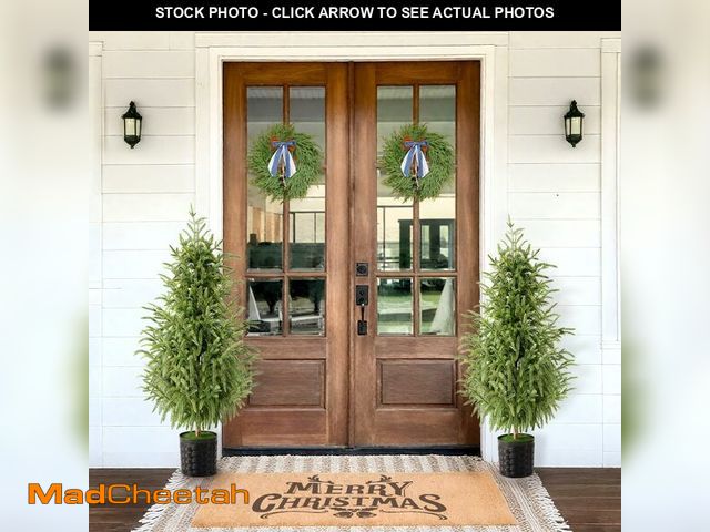 Lot 74-12970665 - Christmas Decorations - Outdoor Christmas Tree - 2 Pack 3FT Artificial Norfolk Pine Tree - Xmas Deco...