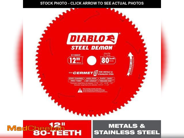 Lot 74-13129534 - DIABLO 12in. x 80-Teeth Steel Demon Cermet II Saw Blade for Medium Metal - USED