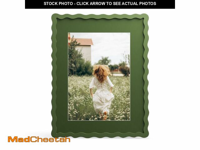 Lot 74-14153750 - THKRLOF 11x14 Picture Frame with Mat for 8x10, Wavy Edge Wooden Real Glass Photo Frame for Wall Hang...