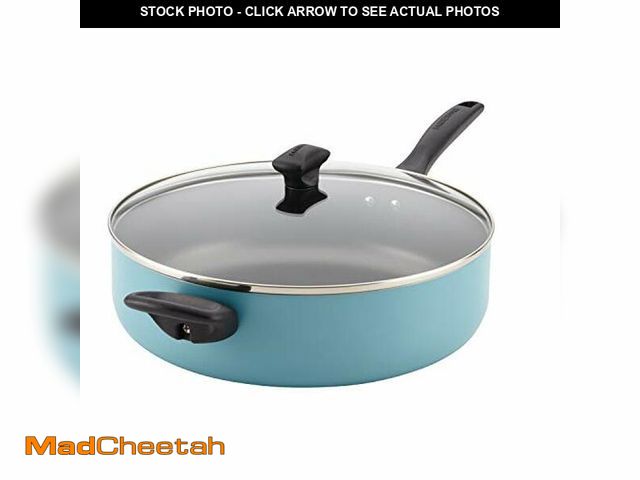 Lot 74-12760106 - Farberware Dishwasher Safe Nonstick Jumbo Cooker/Saute Pan with Helper Handle -Aluminum, 6 Quart, Bl...