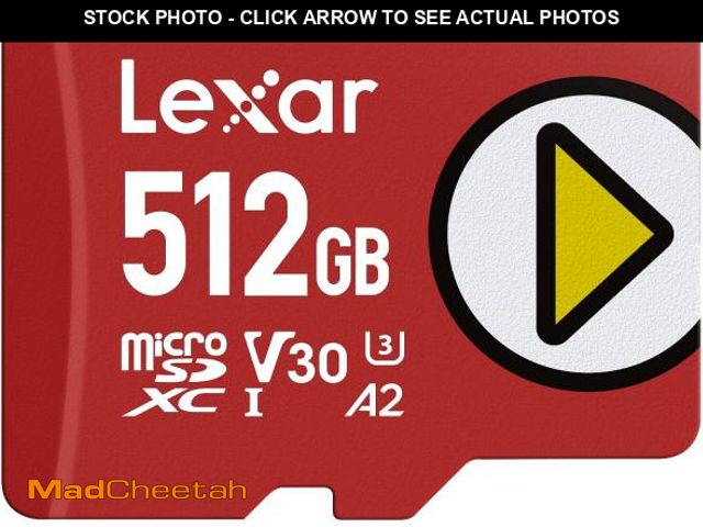 Lot 74-12438604 - Lexar 512GB PLAY micro SD Card, UHS-I, C10, U3, V30, A2, Full HD, 4K, Up to 205/140 MB/s microSDXC M...