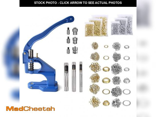 Lot 74-11550849 - Hand Press Grommet Machine Grommets Eyelet Tool Kit, Including Grommet Machine, 3 Dies (#0#2#4), 240...