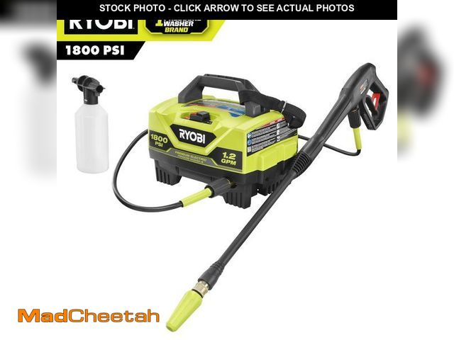 Lot 74-12791821 - Ryobi 1800 PSI 1.2 GPM Cold Water Electric Pressure Washer - USED