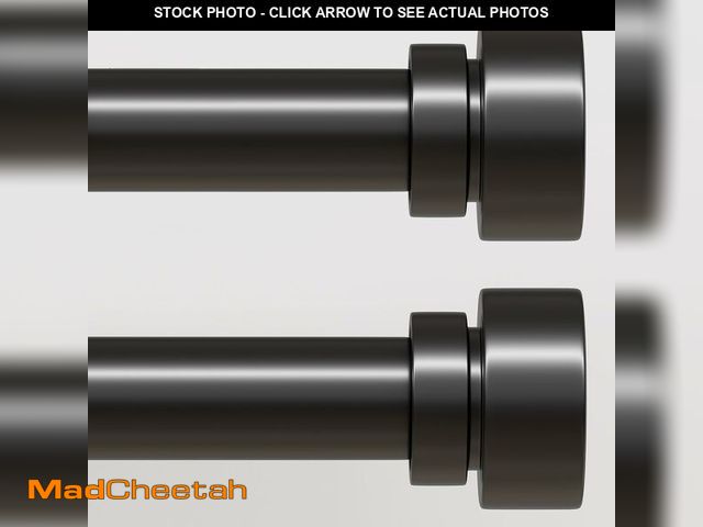 Lot 74-12968191 - 2 Pack Modern Black Curtain Rods Set for Windows 72 to 144 Inches Adjustable Length Heavy Duty 1" Di...