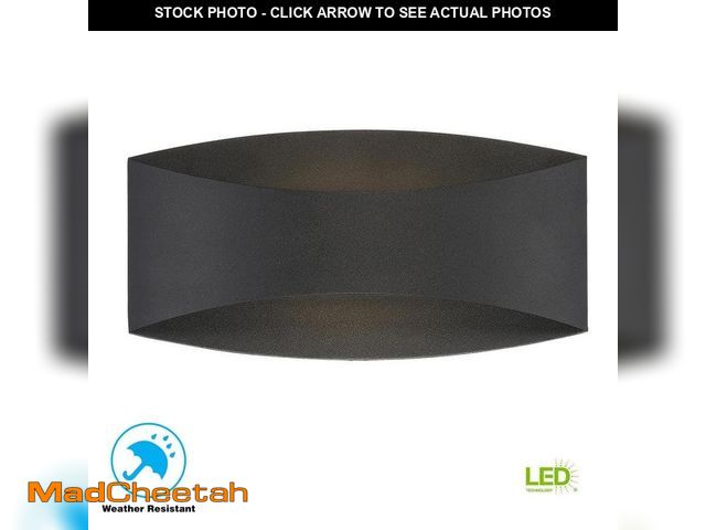 Lot 74-12692447 - Home Decorators Collection Greeleyville 5 in. 2-Light Sand Black Integrated LED Outdoor Wall Light L...
