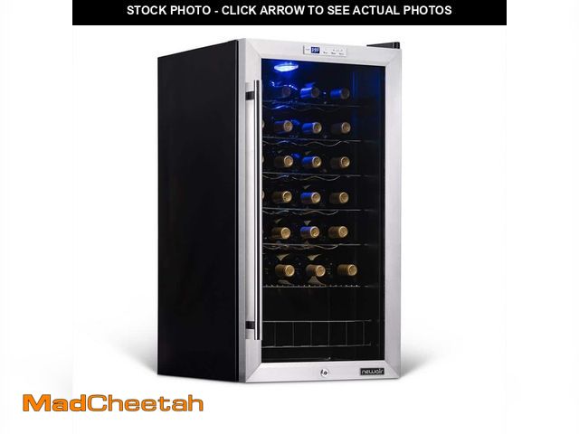 Lot 74-14594781 - NewAir Single Zone 27-Bottle Freestanding Wine Cooler Fridge with Exterior Digital Thermostat and Ch...