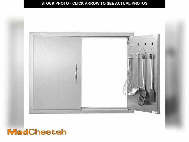 Lot 74-13069534 - (MISSING HARDWARE,ACCESSORIES) VEVOR Outdoor Kitchen Double Wall BBQ Access Door, 31W x 24H Inch Sta...