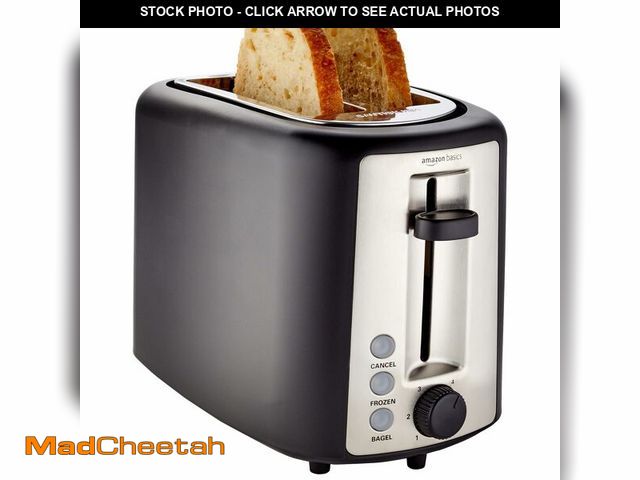 Lot 74-14145012 - Basics 2 Slice Toaster, Extra Wide Slots for Bagels, 6 Browning Settings, Removable Crumb Tray, Defr...