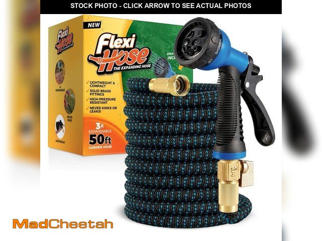 Lot 74-14334009 - Flexi Hose Expandable Garden Hose with 8 Function Nozzle, 50FT - Lightweight Retractable Garden Hose...