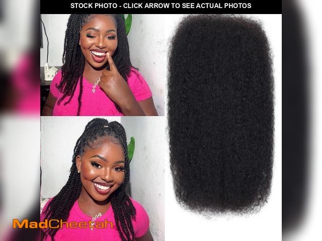 Lot 74-12314763 - Vecago Afro Kinkys Bulk Human Hair, 12 inch 4c Kinky Curly Bundles Human Hair for Twist/Permanent Lo...