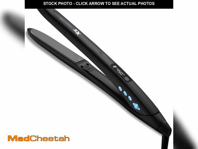Lot 74-13947953 - Bio Ionic 10X Styling Iron, Hair Straightener with 1" Sonic Vibrating Plates, Flat Iron with Ion Gen...