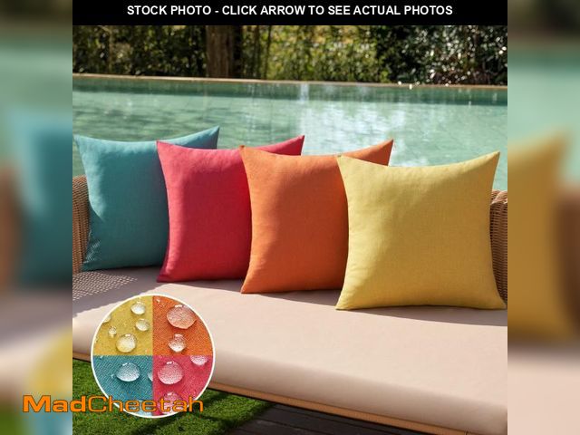 Lot 74-12310273 - MIULEE Pack of 4 Decorative Outdoor Throw Pillow Covers Linen Waterproof Pillow Covers Farmhouse Cus...