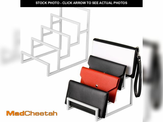 Lot 74-13542232 - DoubleFill 2 Pack Purse Organizer for Closet Display 4 Layer Sliver Riser Stand Clutch Purse Organiz...