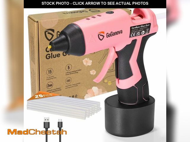 Lot 74-12972608 - GoGonova Cordless Glue Gun, 15s Fast Preheating 2Ah Cordless Hot Glue Gun with 25 Pcs Premium Mini G...