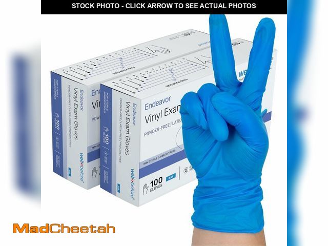 Lot 74-14386718 - Well Before Vinyl Exam Gloves - Powder-Free, Latex-Free, Disposable Gloves for Medical, Food Prep, C...
