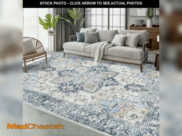 Lot 74-12836454 - KUETH Modern 8x10 Area Rugs for Living Room, Non Slip Machine Washable Retro Rugs, Low Pile Chenille...