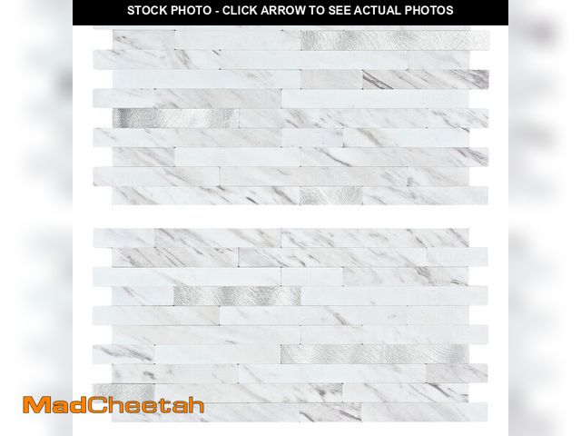 Lot 74-14299713 - Midcard 20 Sheet Peel and Stick Backsplash, White Marble PVC Wall Tile for Kitchen Backsplash - UNUS...