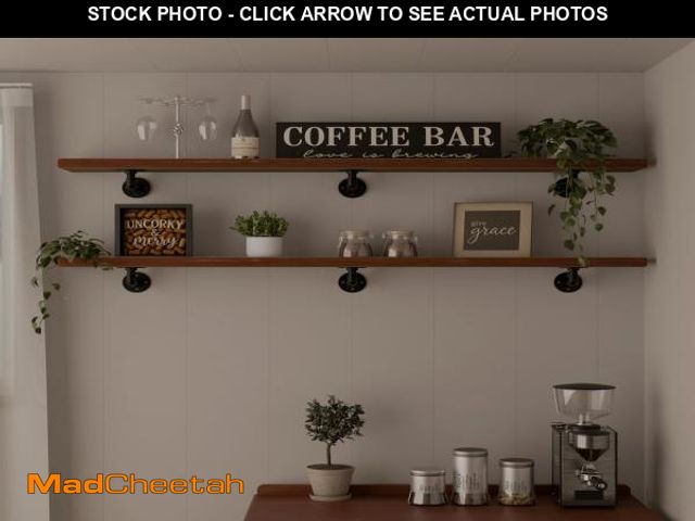 Lot 74-12124439 - Industrial Pipe Shelving Shelf,Pipe Wall Shelves Wood Shelf:Kitchen Shelves, 72 Inches Wood Long Flo...