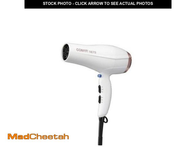 Lot 74-12422383 - Double Ceramic 1875-Watt Hair Dryer in White - UNUSED