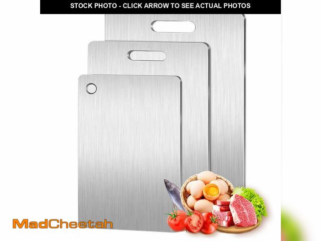 Lot 74-12706529 - Titanium Cutting Board Set of 3, 100% Pure Titanium Cutting Board, Food-Grade, Double Sided, Dishwas...