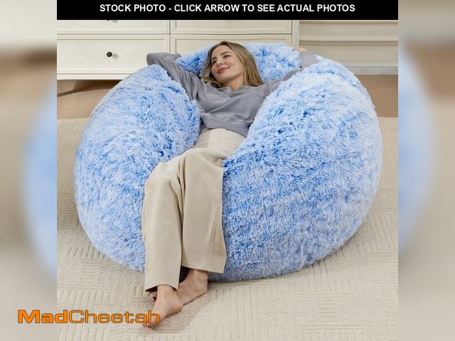 Lot 74-13041183 - Bean Bag Covers Only, Fluffy Stuffed Beanbag Chair Covers No Filler, Washable Bean Bags Cover for Ad...
