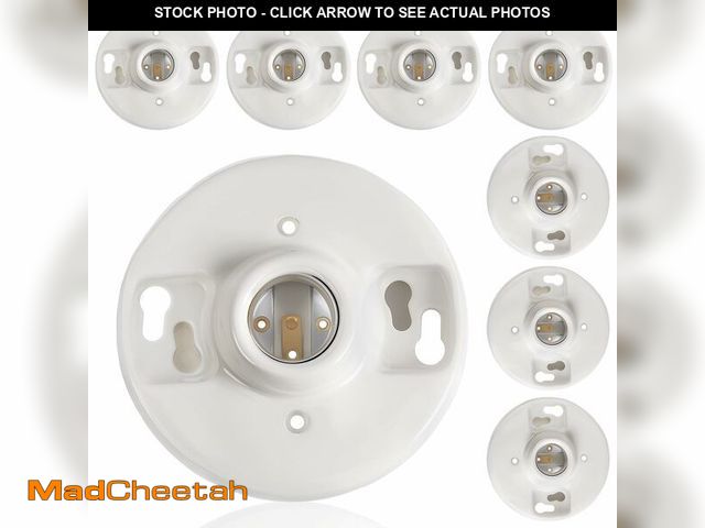 Lot 74-14152612 - Saysurey 8 Pcs E26 Medium Base Light Socket Replacement, Ul Listed Keyless Ceiling Lamp Holder, Ligh...