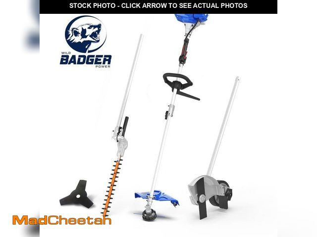 Lot 74-14560992 - WILD BADGER POWER 26cc 2-Cycle Gas Engine Multi-Tool with String Trimmer/Edger, Hedge Trimmer and Br...