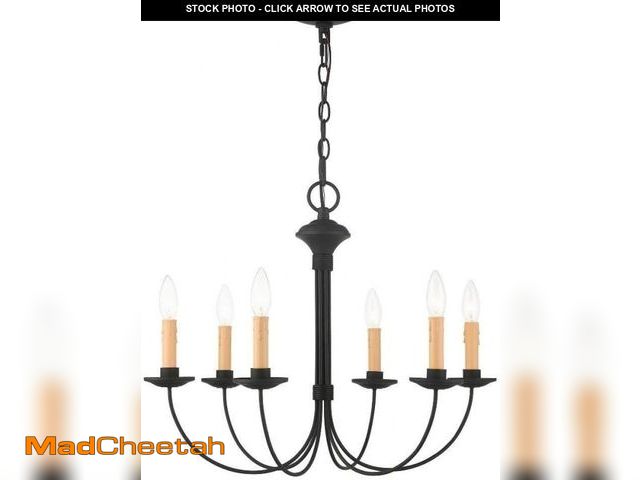 Lot 74-11226096 - Livex Lighting 4526-04 Heritage 6-Light Chandelier, Black - UNUSED