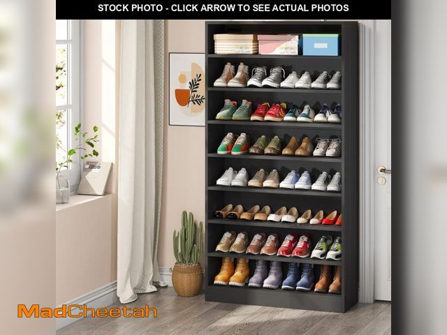 Lot 74-12148859 - Tribesigns Shoe Cabinet, 9 Tiers 40-45 Pairs Heavy Duty Wood Freestanding Shoe Storage Cabinet, 70.8...