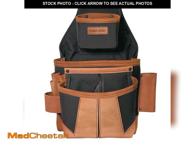 Lot 74-12691422 - *DUSTY* FIRM GRIP Build-A-Rig Hybrid Leather/Nylon Carpenter Fastener Pouch *DUSTY*  - USED