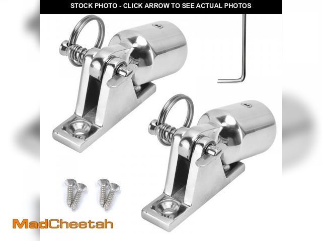 Lot 74-12306932 - GaiRen Bimini Top Hardware, Deck Hinge with Quick Release Pin, Eye End Cap, 316 Stainless Steel Fits...