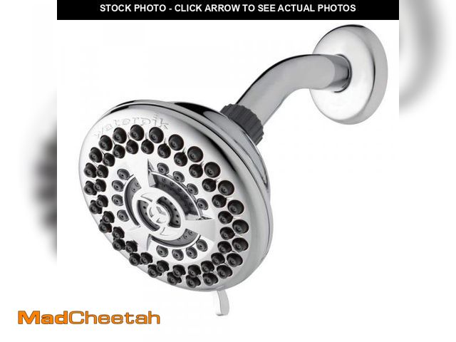 Lot 74-12412213 - Waterpik 9-Spray 4.5 in. Single Wall Mount 1.8 GPM Fixed Shower Head in Chrome - UNUSED