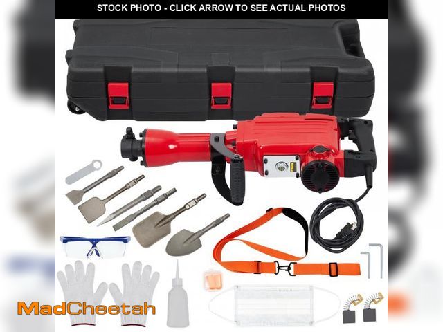 Lot 74-12277672 - MOVECOM 2200W Electric Jack Hammer with 6-Piece Chisels Bit Set | Heavy-Duty Concrete Breaker Tool K...
