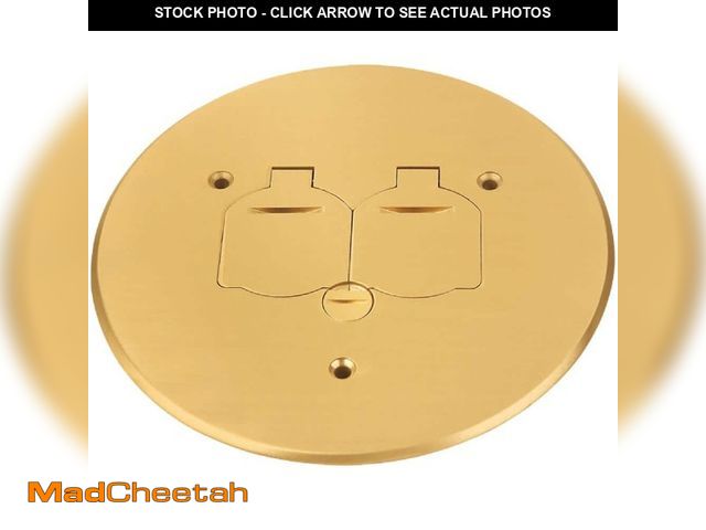 Lot 74-14074522 - NEWHOUSE ELECTRIC Low-Profile Round Floor Box Outlet Cover with 15A TR Duplex Receptacle and 2 Lift ...