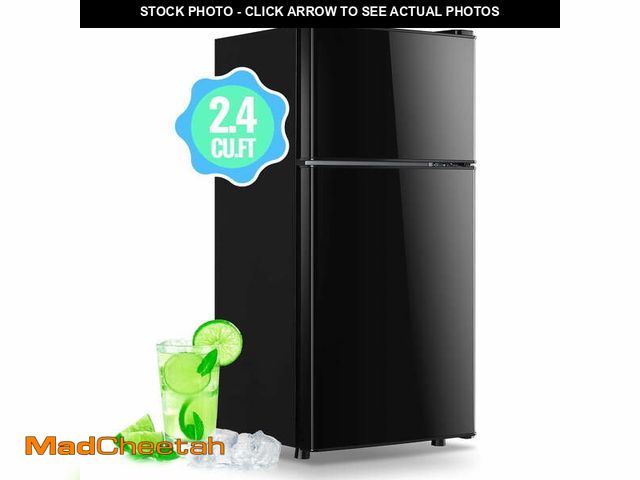 Lot 74-14354515 - DEMULLER 2.4 Cu.ft Mini Refrigerator Small Fridge with Freezer Double Door Personal Fridge Black New...