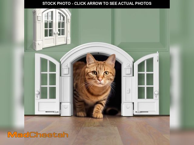 Lot 74-12606789 - Purrfect Portal FrenchÃÂ® Cat Door - Stylish No-Flap Cat Door Interior Door for Average-Sized Cats ...