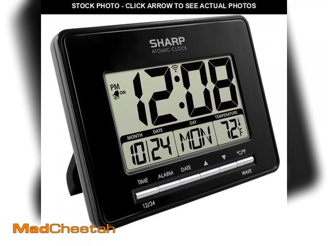 Lot 74-12312762 - Sharp Atomic Desktop Clock Ã¢â¬â Auto Set Digital Alarm Clock - Atomic Accuracy - Easy to Read Sc...