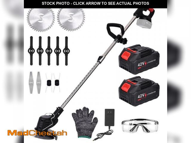 Lot 74-12512071 - Cordless String Trimmer,HDJ Grass Trimmer with 3 Types Blades,15Ah Battery Powered for Garden,Yard -...