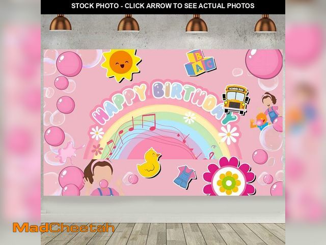Lot 74-13573786 - Rachel Girls Birthday Backdrop for Party Decorations, Cartoon Teacher Photo Booth Banner Props Party...