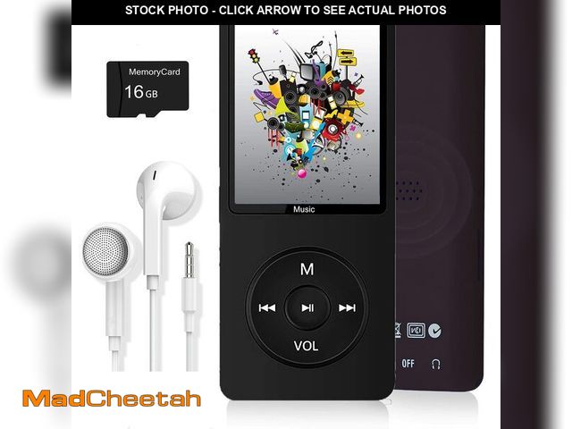Lot 74-13627986 - MP3 Player, Music Player with 16GB Micro SD Card, Build-in Speaker/Photo/Video Play/FM Radio/Voice R...