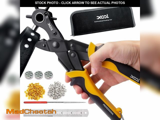 Lot 74-13550483 - XOOL 2 in 1 Leather Hole Punch Eyelet Tool Kit, 3/16" 4.5mm Metal Eyelets for Fabric, Hole Puncher, ...