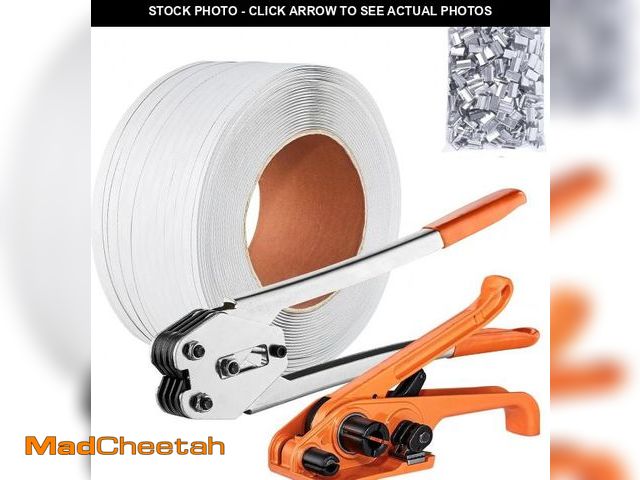 Lot 74-12096602 - VEVOR PP Banding Strapping Kit with Strapping Tensioner Tool, Banding Sealer Tool, 328 ft Length, 10...