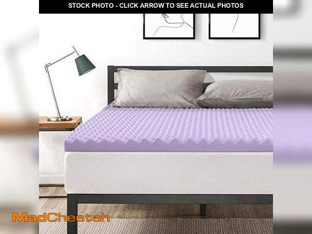 Lot 74-12695401 - Best Price Mattress 3 Inch Egg Crate Memory Foam Mattress Topper with Soothing Lavender Infusion, Ce...