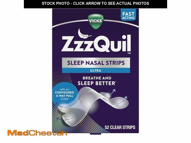 Lot 74-14155481 - ZzzQuil Sleep Nasal Strips, Clear Nasal Strips, Snoring Relief from Nasal Congestion, Works Instantl...