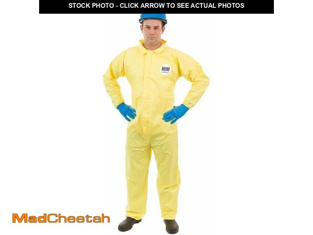 Lot 74-14080442 - CHEMSPLASH 1 Chemical Splash Protection Suit (Yellow) for Hazmat, Paint, and Light Duty Chemicals, S...