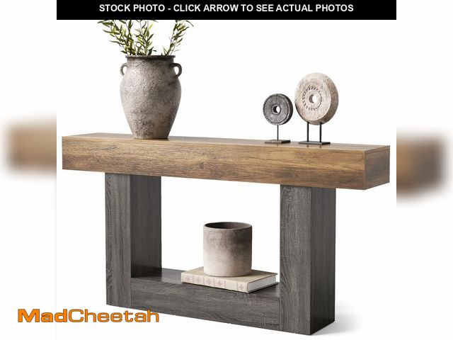 Lot 74-12785205 - (MISSING HARDWARE) LITTLE TREE 63 Inches Long Console Table, 2-Tier Farmhouse Sofa Table Behind Couc...