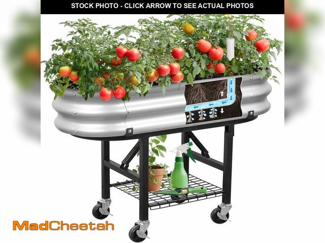 Lot 74-14064442 - Self-Watering Raised Garden Bed with Legs and Heavy Duty Wheels, Easy-Install Planter Box with Folda...