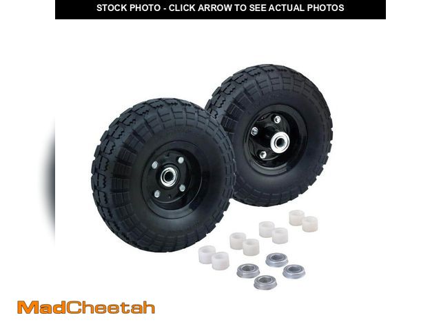Lot 74-14223844 - BRIDGELAND 10 in. No-Flat Tire with Universal Bearing Kit (2-Pack) - UNUSED