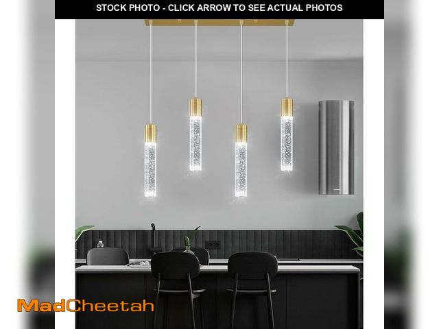 Lot 74-13697944 - dolria 4-Lights Modern Crystal Chandeliers for Kitchen Island Mini Pendants Lighting Fixture LED Cei...