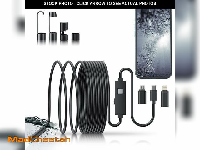 Lot 74-12435590 - Endoscope Camera with Light, 1920P HD Bore Scope Borescope with 8 Lights, Waterproof 16.4FT Semi-Rig...